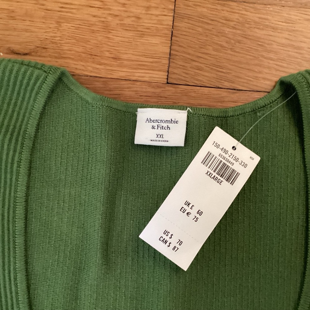 Abercrombie & Fitch Kelly Green Ribbed Top - Picture 2 of 4